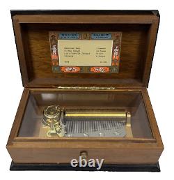 Vintage Swiss Reuge Saint-Croix CH 4/50 45078 Wooden Music Box Tested Working