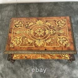 Vintage Swiss Reuge Sainte Croix CH 3/72 Wood Inlaid Music Box Thieving Magpie