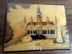 Vintage Swiss Reuge Wood INLAY Music Box-Ernst Renz- WIEN RATHAUS AUSTRIA