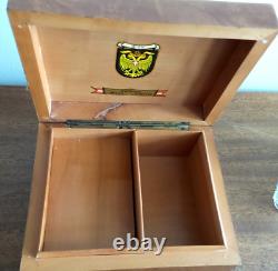 Vintage Swiss Reuge Wood INLAY Music Box-Ernst Renz- WIEN RATHAUS AUSTRIA