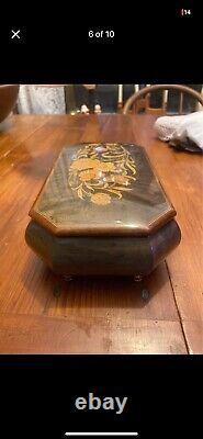 Vintage Swiss Romance by Reuge Inlaid Wood Music Box Made in Italy Lara's Theme