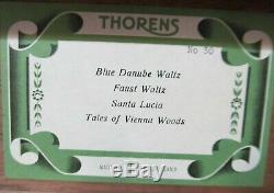 Vintage Swiss THORENS 4 Song MUSIC BOX Inlaid Wood # 30 SWITZERLAND