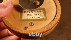 Vintage Swiss Thorens Revolving Music Box Wood Figures Plays Born Free