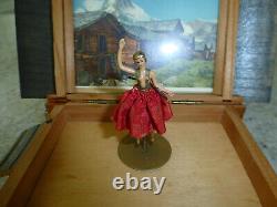 Vintage Swiss Wooden House Reuge Dancing Ballerina Music Box (watch The Video)