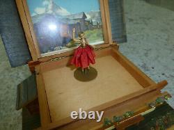 Vintage Swiss Wooden House Reuge Dancing Ballerina Music Box (watch The Video)