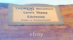 Vintage THORENS Wood MUSIC BOX LARA'S THEME and EDELWEISS Switzerland
