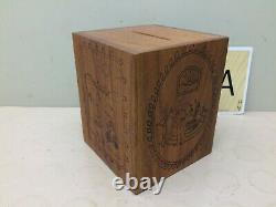 Vintage TOYSTALGIA 1979 WOOD MUSIC BOX COIN/BANK BOX