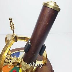 Vintage The San Francisco Music Box Company Kaleidoscope Spinning Brass Wood