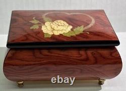 Vintage The San Francisco Music Box Wood Inlay Lacquered Jewelry Box Italy