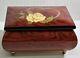 Vintage The San Francisco Music Box Wood Inlay Lacquered Jewelry Box Italy