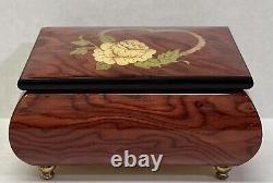 Vintage The San Francisco Music Box Wood Inlay Lacquered Jewelry Box Italy