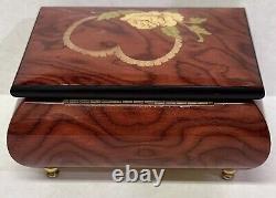 Vintage The San Francisco Music Box Wood Inlay Lacquered Jewelry Box Italy