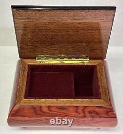 Vintage The San Francisco Music Box Wood Inlay Lacquered Jewelry Box Italy