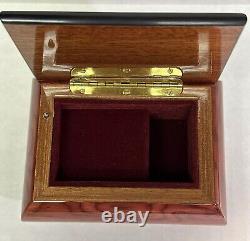 Vintage The San Francisco Music Box Wood Inlay Lacquered Jewelry Box Italy