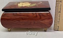 Vintage The San Francisco Music Box Wood Inlay Lacquered Jewelry Box Italy