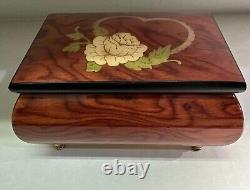 Vintage The San Francisco Music Box Wood Inlay Lacquered Jewelry Box Italy