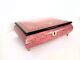 Vintage The San Francisco Music Box Wood Inlay Lacquered Jewelry Box Italy Pink