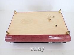 Vintage The San Francisco Music Box Wood Inlay Lacquered Jewelry Box Italy Pink