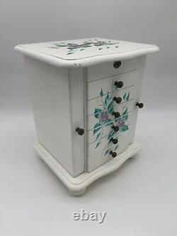 Vintage Thomas Pacconi 1900-2000 Classics White Floral Jewelry Chest/ Box