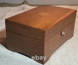 Vintage Thorens #26 1/2 Made In Switzerland 3 Song Music Box In Wood Display Box