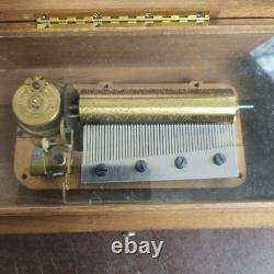 Vintage Thorens 3 Tune 52 Note Swiss Cylinder Wooden Music Box Wooden