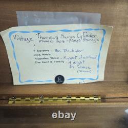 Vintage Thorens 3 Tune 52 Note Swiss Cylinder Wooden Music Box Wooden