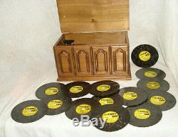 Vintage Thorens AD-30 Disc Music Box in Walnut Wood Case Plus 14 Discs