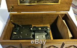 Vintage Thorens AD-30 Disc Music Box in Walnut Wood Case Plus 7 Discs