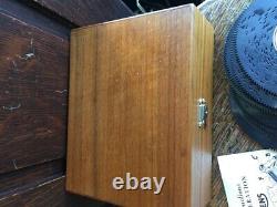 Vintage Thorens Automatic Disc Music Box AD30W Wood with 20 Discs Instructions