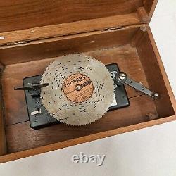 Vintage Thorens Disc Music Box Switzerland! Plays, Rare Swiss Wood Box