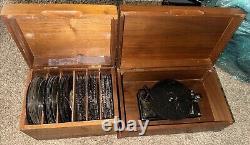 Vintage Thorens Disc Music Box Switzerland Plays Swiss Wood Box with49 disc