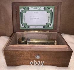Vintage Thorens Music Box #26 1/2 Made In Switzerland Inlayed Wood Display Box
