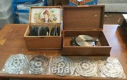 Vintage Thorens Music Box Wood 41 Discs