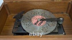 Vintage Thorens Swiss Wood Music 4.5 Metal Disc Player 17 Discs Works (Video)