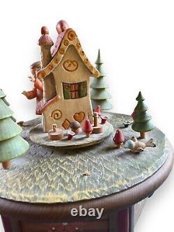 Vintage Thorens Wood Craft Hansel & Gretel Music Box Moon River WORKING