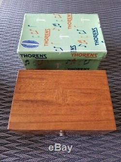 Vintage Thorens Wood Inlaid Music Box 26 1/2 Plays 3 Songs With Original Box