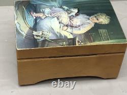 Vintage Thorens Wood Music Box Switzerland 2 Songs Works