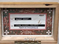 Vintage Thorens Wood Music Box Switzerland 2 Songs Works