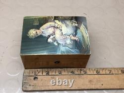 Vintage Thorens Wood Music Box Switzerland 2 Songs Works