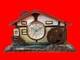 Vintage Tokyo Tokei Carved Wood Table Clock With Alarm-activated Music Box