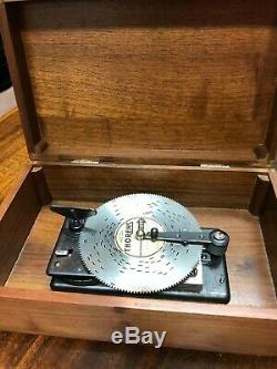 Vintage Unmarked Thorens Switzerland Solid All Wood Disc Player Music Box