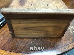 Vintage Unmarked Thorens Switzerland Solid All Wood Disc Player Music Box