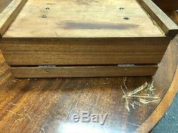 Vintage Unmarked Thorens Switzerland Solid All Wood Disc Player Music Box