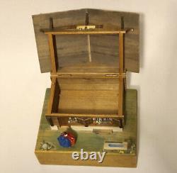 Vintage Vtg Htf Reuge Swiss Wood Chalet Dancing Ballerina Music Box Handmade