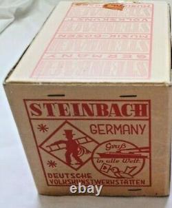 Vintage West German Steinbach Mechanical Wooden Music Box Plays Silent Night