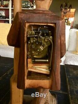 Vintage Wood Carved Karl Greisbaum Music Box Whistler Automaton