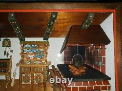 Vintage Wood Diorama Biergarten Scene, Reuge Musical lighted