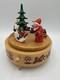 Vintage Wood Germany Erzebirge Christmas Tree Santa Music Box Carousel Works