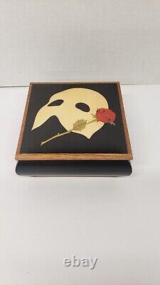 Vintage Wood Phantom Of The Opera Musical Jewelry Box Broadway REUGE Swiss Made