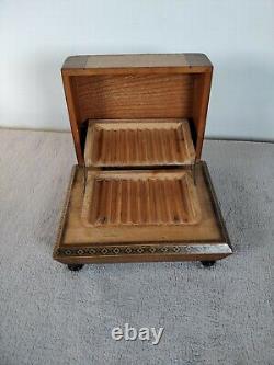 Vintage Wooden Cigarette Holder Box with Music Decorative Rare Cigarette Boxes